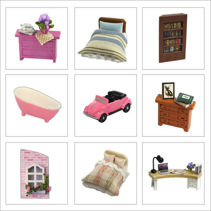 DIY Dollhouse Rotate Music Box Miniature Assemble Kits Doll House With Furnitures Wooden House Toys for Children Birthday Gift
