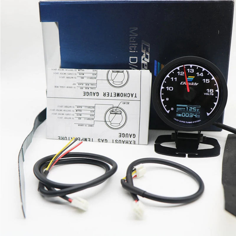 7 Color Turbo Boost Gauge Car Multi LCD Digital Display  Racing Meter GReddi Turbine Water Temp Oil temp Gauge 62mm 2.5 Inch
