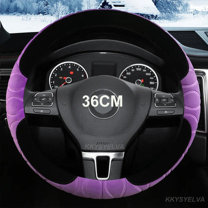 D/O Shape 36cm Plush Car Steering Wheel Cover for Honda Civic Ciimo Jade SUZUKI Alto LINGYANG NISSAN Juke Toyota Aqua Prius