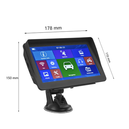 Podofo Car GPS Navigation 7 Inch Touch Screen GPS Navigator Truck Sunshade Sat Nav 256M Europe Map GPS Navigators