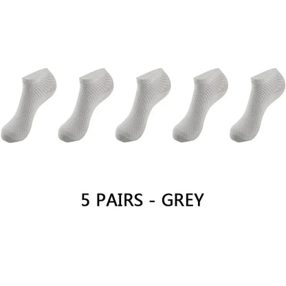 10Pairs/lot Bamboo Fiber Men Socks Large Size Short Ankle Business Black Male Meias Socks Breathable Men Plue Size EU38-48