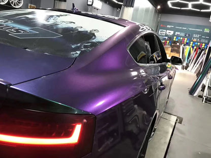 Premium Gloss Chameleon Pearl Glitter Metallic Green purple Vinyl Car Wrap Foil With Air Release Diamond Car Sticker Decal