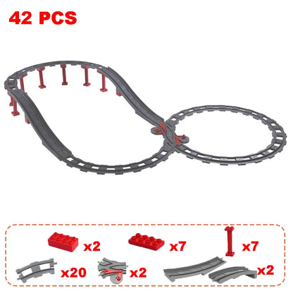 Rail Transport Big Size Building Blocks Creative Track Accessories Assemble Toys For Children Bricks Compatible City Train Set