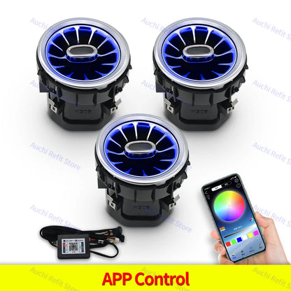 12/64 Colors LED Car A/C Nozzle Vents For Kia Stinger Ambient light Turbine Shape Air Outlet of Automobile Air Conditioner Refit