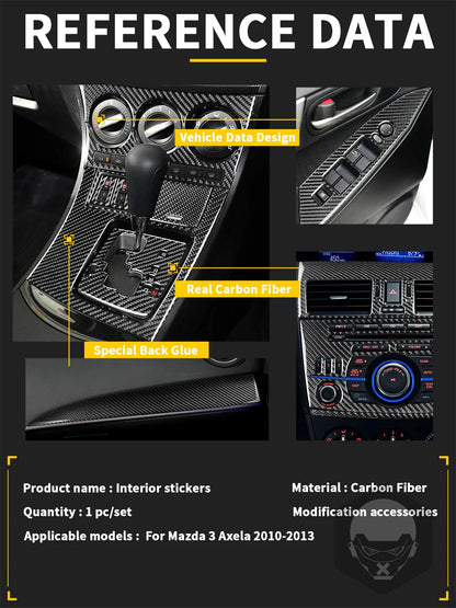 Whole Interior Stickers For Mazda 3 Axela 2010-2013 Carbon Fiber Car Accessories Dash Trim Gear Shift Console Cover Molding