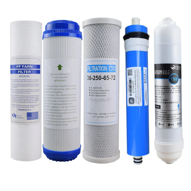 1 Set CTO,PP,UDF,T33,Water Filter Cartridge,10Inch Reverse Osmosis Filter System Replacement Water Filter
