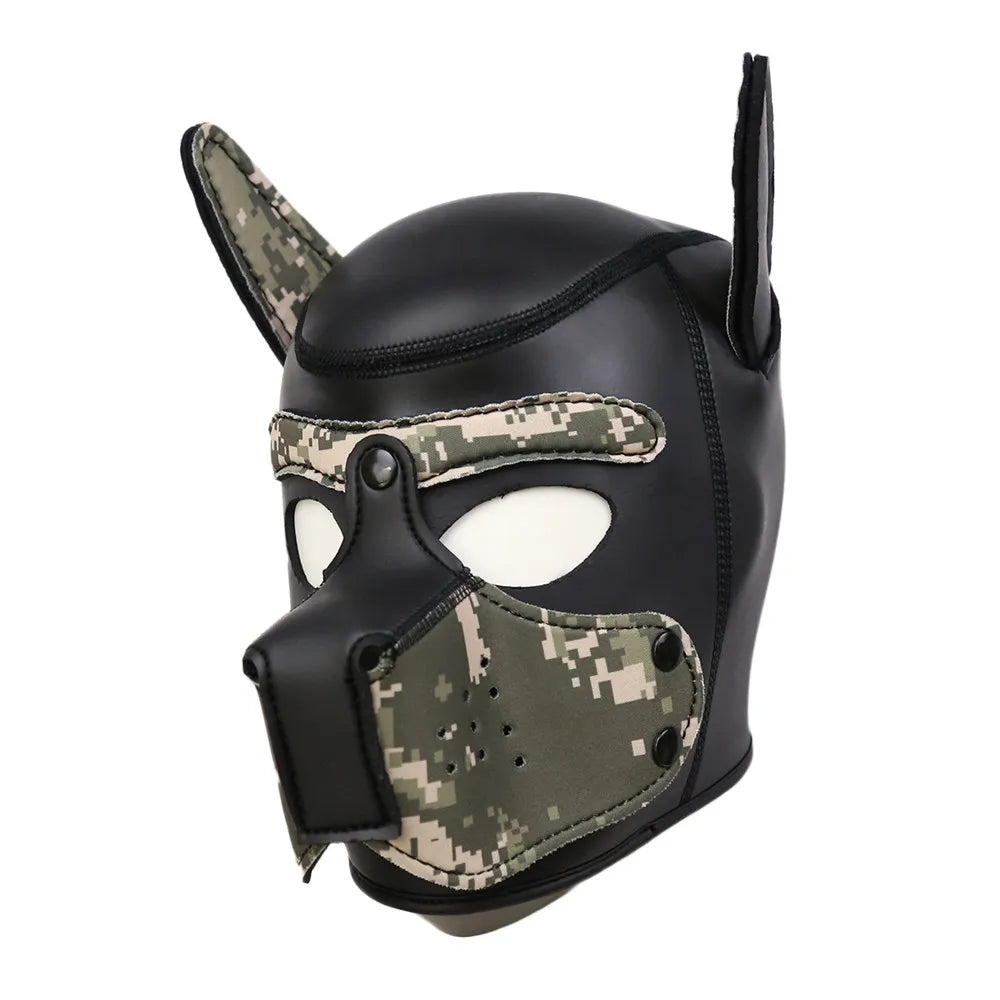 Party Masks Pup Puppy Play Dog Hood Sexy Neck Collar BDSM Bondage Kit Cosplay Full Head Ears Halloween Mask Sex Toy For Couples