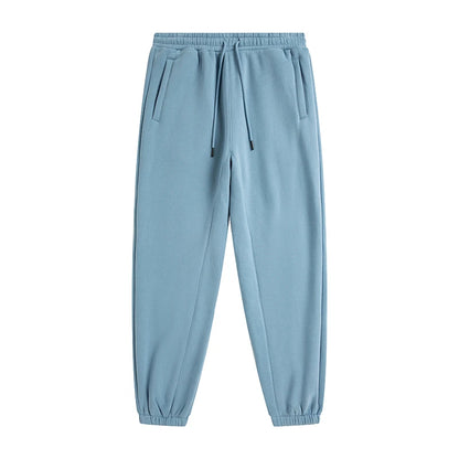 ZODF Trendy Men 345gsm Fleece Sweatpant Unisex Solid Color Loose Retro Hip Hop Winter Joggers Pants Brand Clothes HY0005