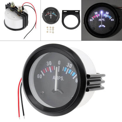 Car Ammeter Voltmeter  Universal  12V 60-0-60 AMP Ammeter Gauge Volt Meter 2" 52MM for Boat Truck ATV AMP Meter Measure for Cars