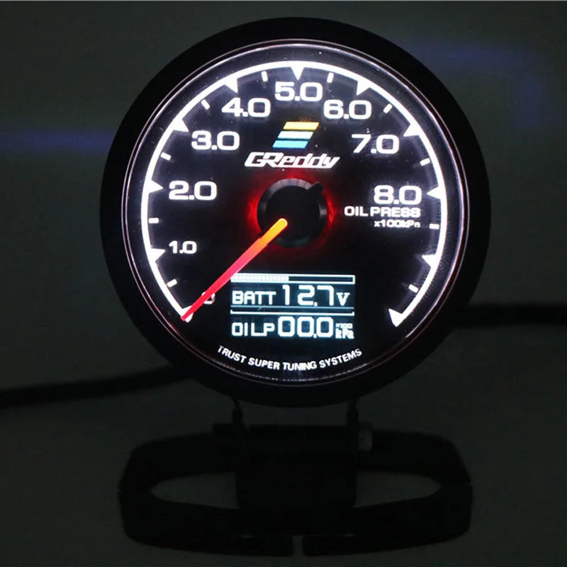 62mm GReddi  Water Temp Gauges LCD Digital Display Turbo Boost Oil Pressure Air Fuel Ratio Exhaust Fuel Volta Rpm Racing Meter