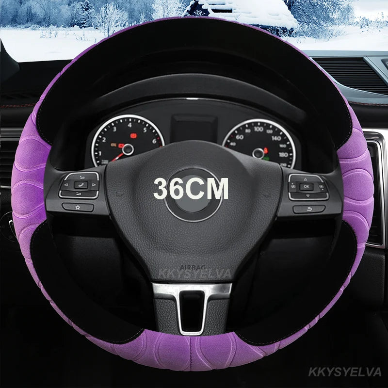 D/O Shape 36cm Plush Car Steering Wheel Cover for Honda Civic Ciimo Jade SUZUKI Alto LINGYANG NISSAN Juke Toyota Aqua Prius