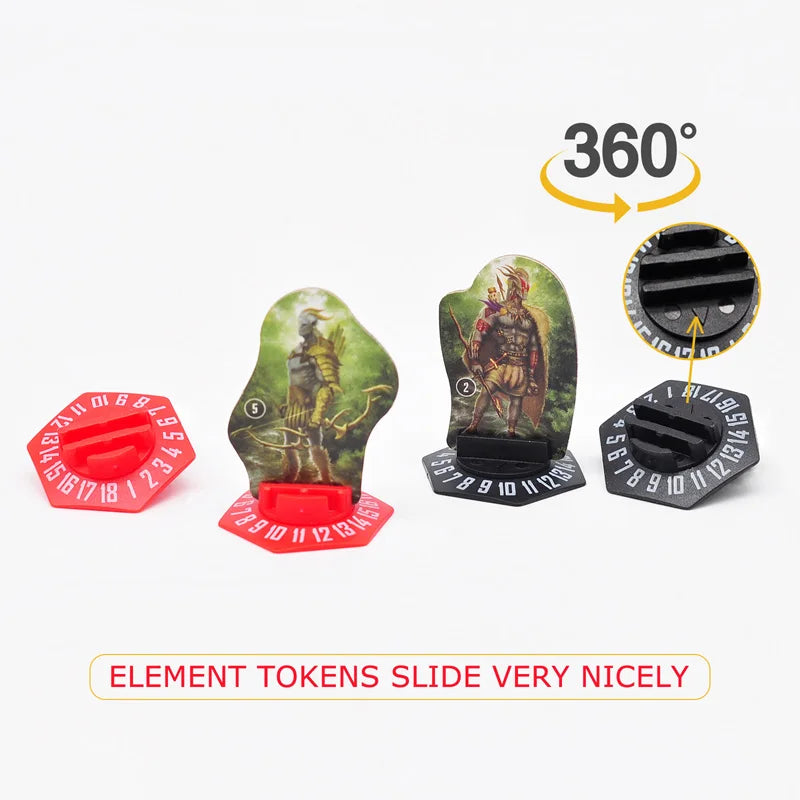 Gloomhaven Standee Bases Pack of 30 3D Printed Hex Monster Stand with Health Tracker and Status Token Slots