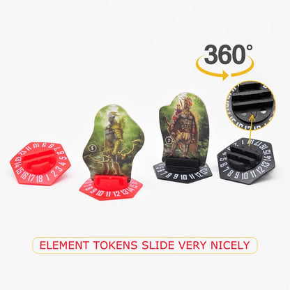 Gloomhaven Standee Bases Pack of 30 3D Printed Hex Monster Stand with Health Tracker and Status Token Slots