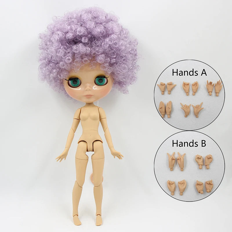 ICY DBS Blyth doll 1/6 bjd joint body tan skin doll glossy face 30cm toy random eyes colors