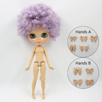 ICY DBS Blyth doll 1/6 bjd joint body tan skin doll glossy face 30cm toy random eyes colors