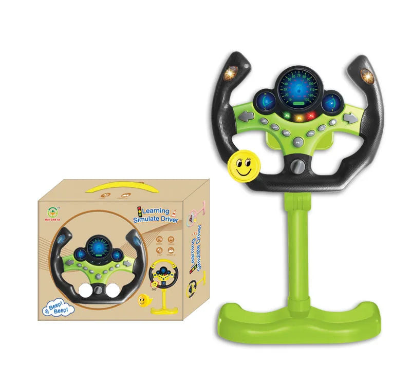 Electronic Simulation Steering Wheel With Light And Sound Early Education Puzzle Co-Pilot Sports Car Steering Wheel Toy Boy Gift