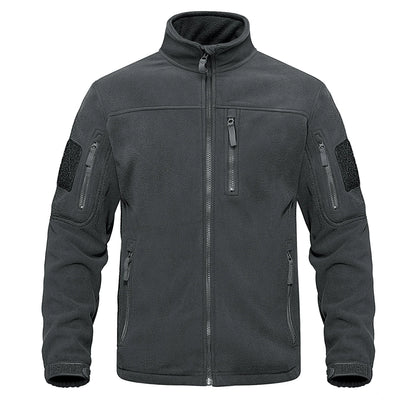 TACVASEN Full Zip Up Green Fleece Jacket Thermal Warm Work Coats Mens Zipper Pockets Jacket Hiking Training Outwear Windbreaker