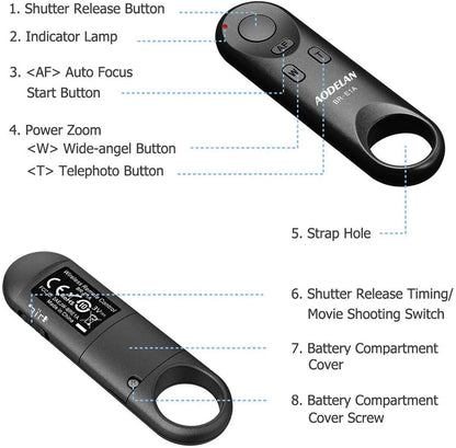 BR-E1 Wireless Remote Control Shutter Release for Canon EOS R5II R50 R8 R6II RP 850D 6DII 90D 77D 800D 200DII M200 M50II G7XIII
