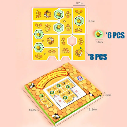Montessori Magnetic Bee Puzzles Board Toys Logic Reasoning Thinking Board Games Wooden Educational Toys For Children Brain Train