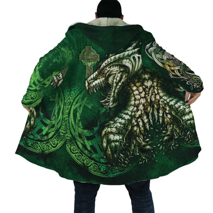 2021 Winter Mens Hooded cloak Raven Tattoo symbol 3D Printing Fleece wind breaker Unisex Casual Thick Warm Hood cloak PF16