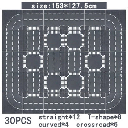 City Road Street Baseplate Straight Crossroad Curve T-Junction Building Blocks Base Plate 32*32 Compatible All Brands City