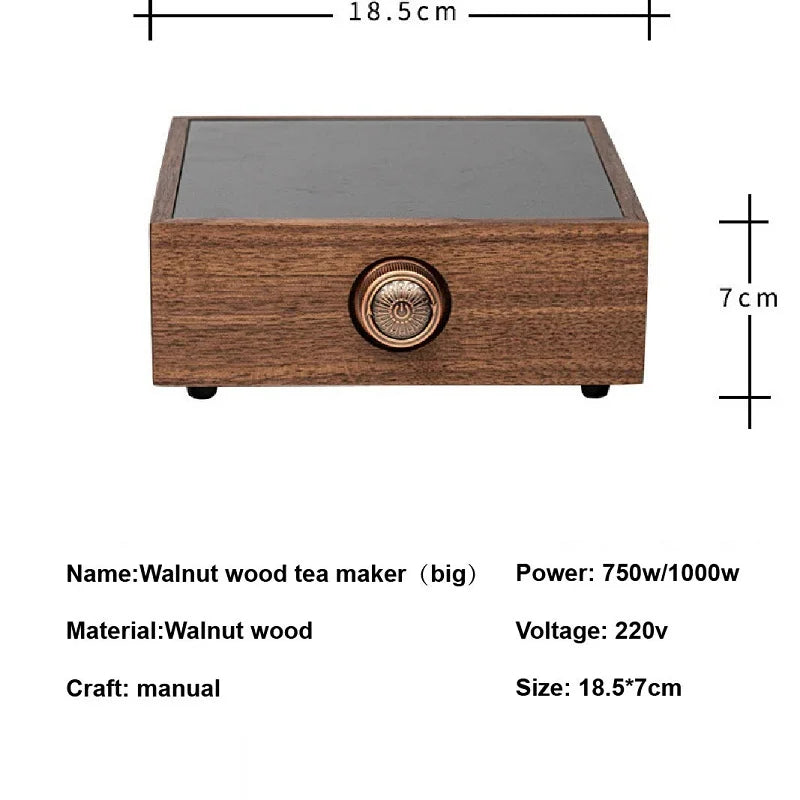 750W 1000W Electric Ceramic Stove Tea Maker Walnut Wood Tea Maker Electric Tea Stove Electric Tea Set Smart Tea Stove