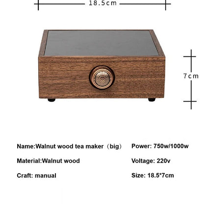 750W 1000W Electric Ceramic Stove Tea Maker Walnut Wood Tea Maker Electric Tea Stove Electric Tea Set Smart Tea Stove