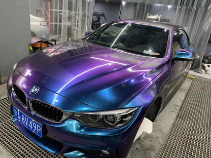Premium Gloss Chameleon Pearl Glitter Metallic Green purple Vinyl Car Wrap Foil With Air Release Diamond Car Sticker Decal