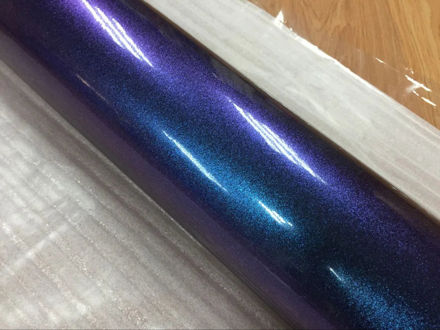 Premium Gloss Chameleon Pearl Glitter Metallic Green purple Vinyl Car Wrap Foil With Air Release Diamond Car Sticker Decal