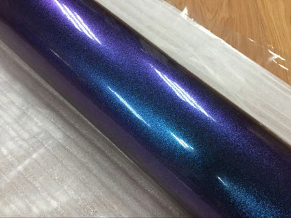 Premium Gloss Chameleon Pearl Glitter Metallic Green purple Vinyl Car Wrap Foil With Air Release Diamond Car Sticker Decal