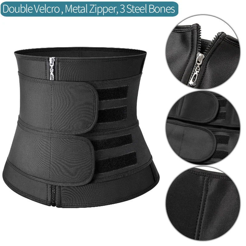 Men Waist Trainer Fitness Slimming Belt Sauna Body Shaper Corset for Abdomen Weight Loss Trimmer Belt Sweat Workout Fat Burner
