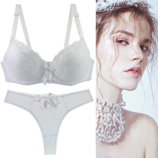 DaiNaFang New Sexy Push Up Bra Sets Padded Solid Lace Underwear For Women BCDE Cup Plus Size Female Lingerie