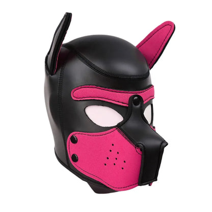 Party Masks Pup Puppy Play Dog Hood Sexy Neck Collar BDSM Bondage Kit Cosplay Full Head Ears Halloween Mask Sex Toy For Couples