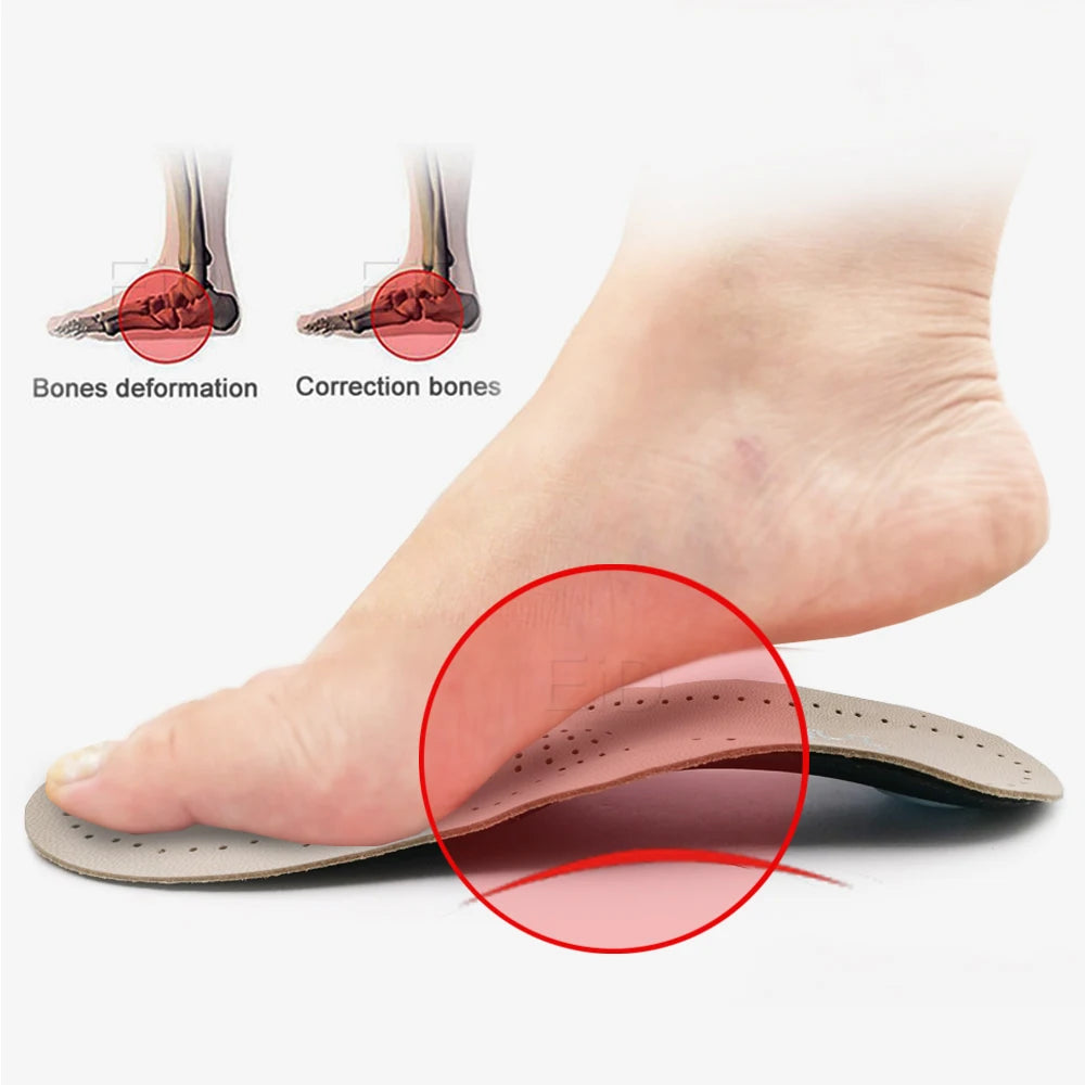 Genuine Leather Orthopedic Insoles for Arch Support Shoes Insert Pad Orthotics Shoes Insole For Shoes Woman Men plantar fasciiti