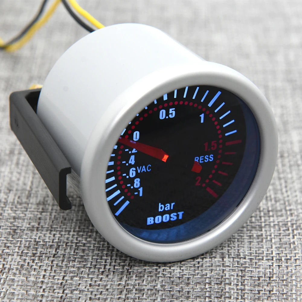 2"52mm Smoke Len PSI/BAR Turbo Boost Gauge Meter Water/Oil Temp Meter Tachometer Vacuum VOLT Oil Pressure for Gasoline Car 12V