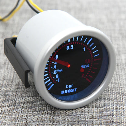 2"52mm Smoke Len PSI/BAR Turbo Boost Gauge Meter Water/Oil Temp Meter Tachometer Vacuum VOLT Oil Pressure for Gasoline Car 12V