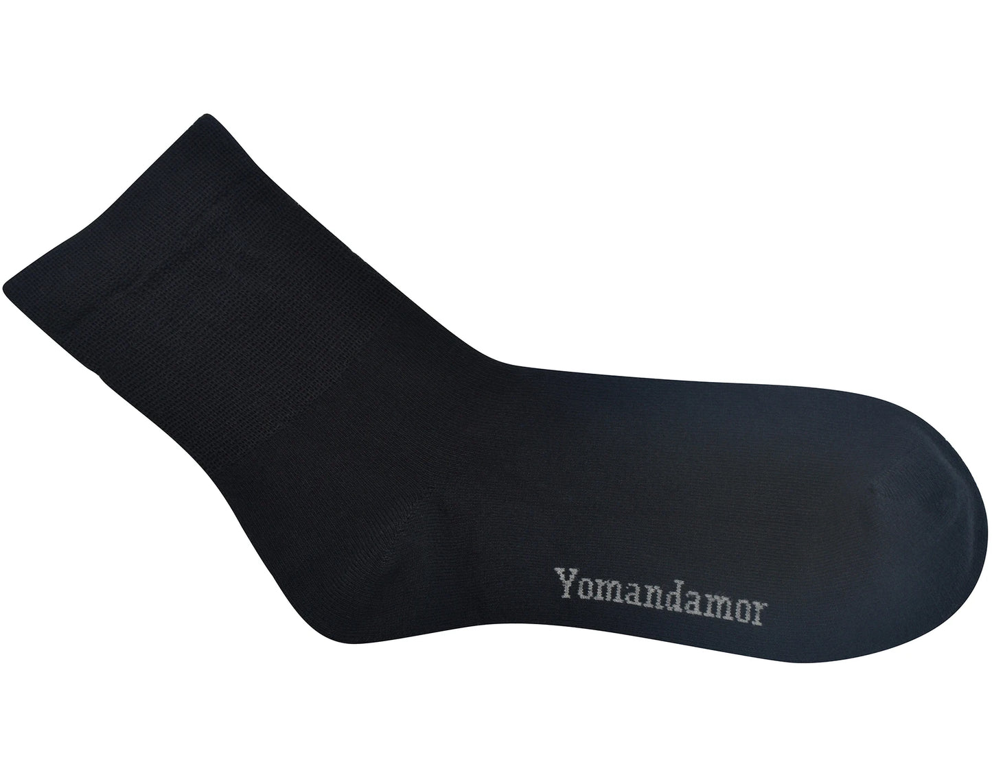 Yomandamor Men's 5 Pairs Bamboo Quarter Diabetic/Dress Socks With Seamless Toe and Non-binding Top