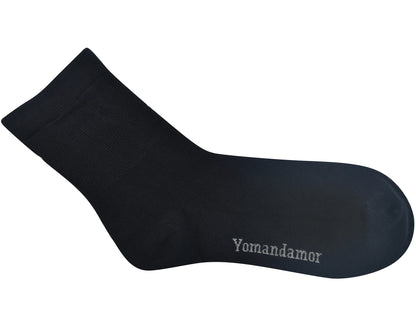 Yomandamor Men's 5 Pairs Bamboo Quarter Diabetic/Dress Socks With Seamless Toe and Non-binding Top