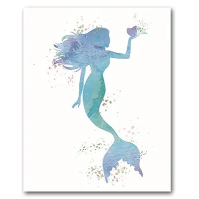 Nodic Modern Canvas Painting Mermaid Wall Art Posters And Prints Design For Baby Girls Room Bedroom Home Decor No Frame