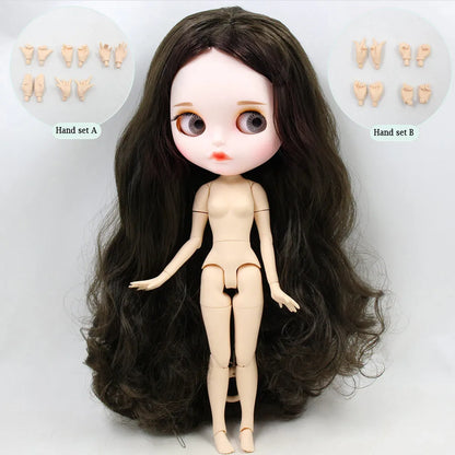 ICY DBS Blyth doll No.950 Black hair JOINT body White skin 1/6 BJD customized face with eyebrow ob24 anime girl