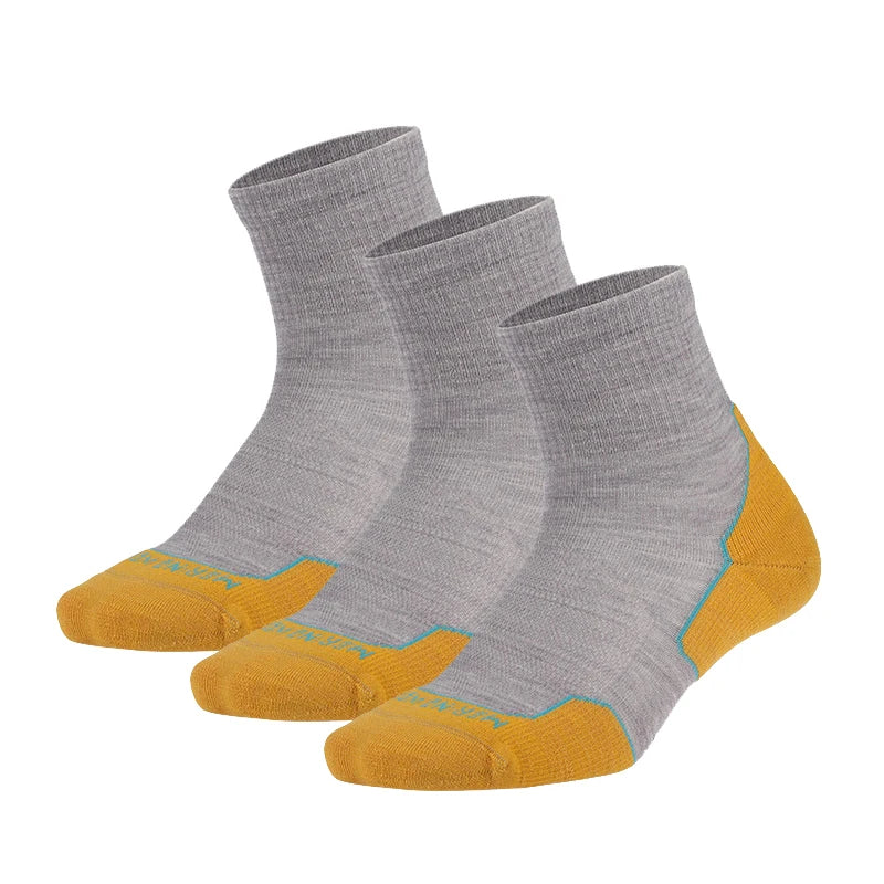ZEALWOOD Marathon Running Socks, Men's Women's Outdoor Merino Wool Sports Compression Socks Breathable Cushion Cycling 1/3 Pairs