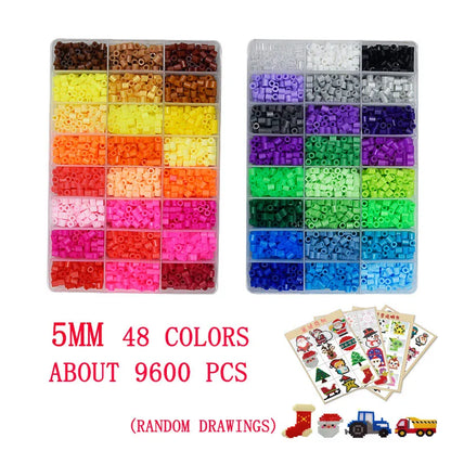 Perler Toy Kit 5mm/2.6mm Hama beads 3D Puzzle DIY Toy Kids Creative Handmade Craft Toy Gift 72 colors 39000pcs