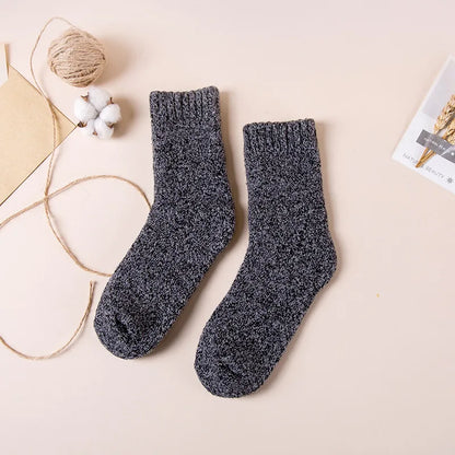 Winter Men's Merino Wool Socks Super Thick Warm High Quality Harajuku Retro Snow Casual Antifreeze Cashmere Socks Men 3 Pair