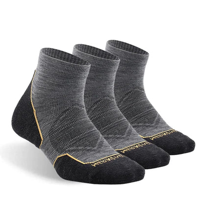 ZEALWOOD Marathon Running Socks, Men's Women's Outdoor Merino Wool Sports Compression Socks Breathable Cushion Cycling 1/3 Pairs