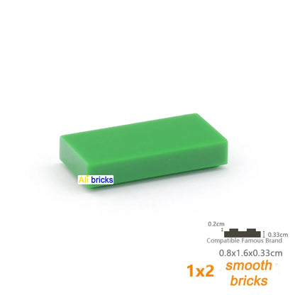 60pcs/lot DIY Blocks Building Bricks Smooth 1X2 Educational Assemblage Construction Toys for Children Size Compatible With Brand