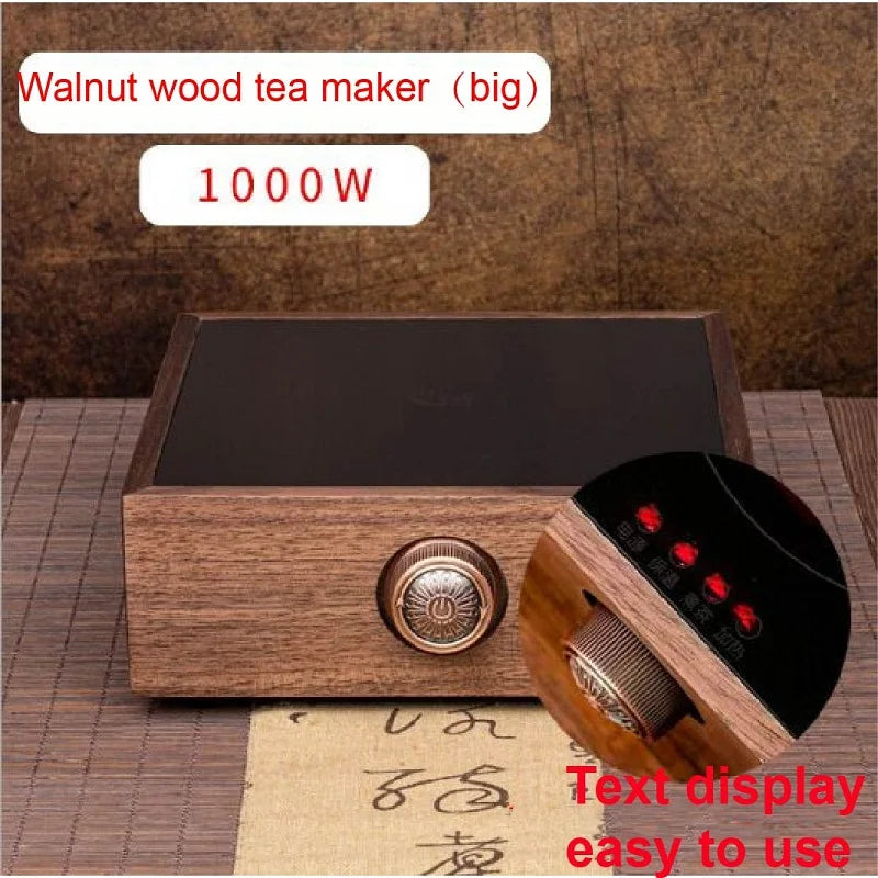 750W 1000W Electric Ceramic Stove Tea Maker Walnut Wood Tea Maker Electric Tea Stove Electric Tea Set Smart Tea Stove