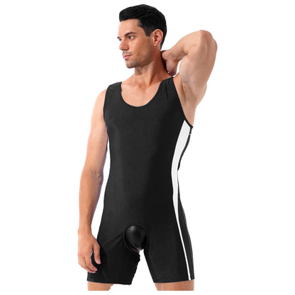 Sexy Mens Lingerie Open Crotchless Bodycon Bodysuit Male Body Shaper One-piece Open Butt Jumpsuit Wrestling Singlet Nightwear