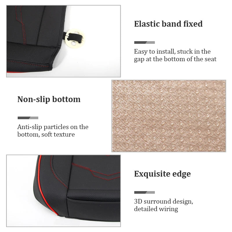 SEAMETAL Pu Leather Car Seat Cover Interior 5 Seater Cushion Protector Universal Four Seasons Automobile Seat Covers Accessories