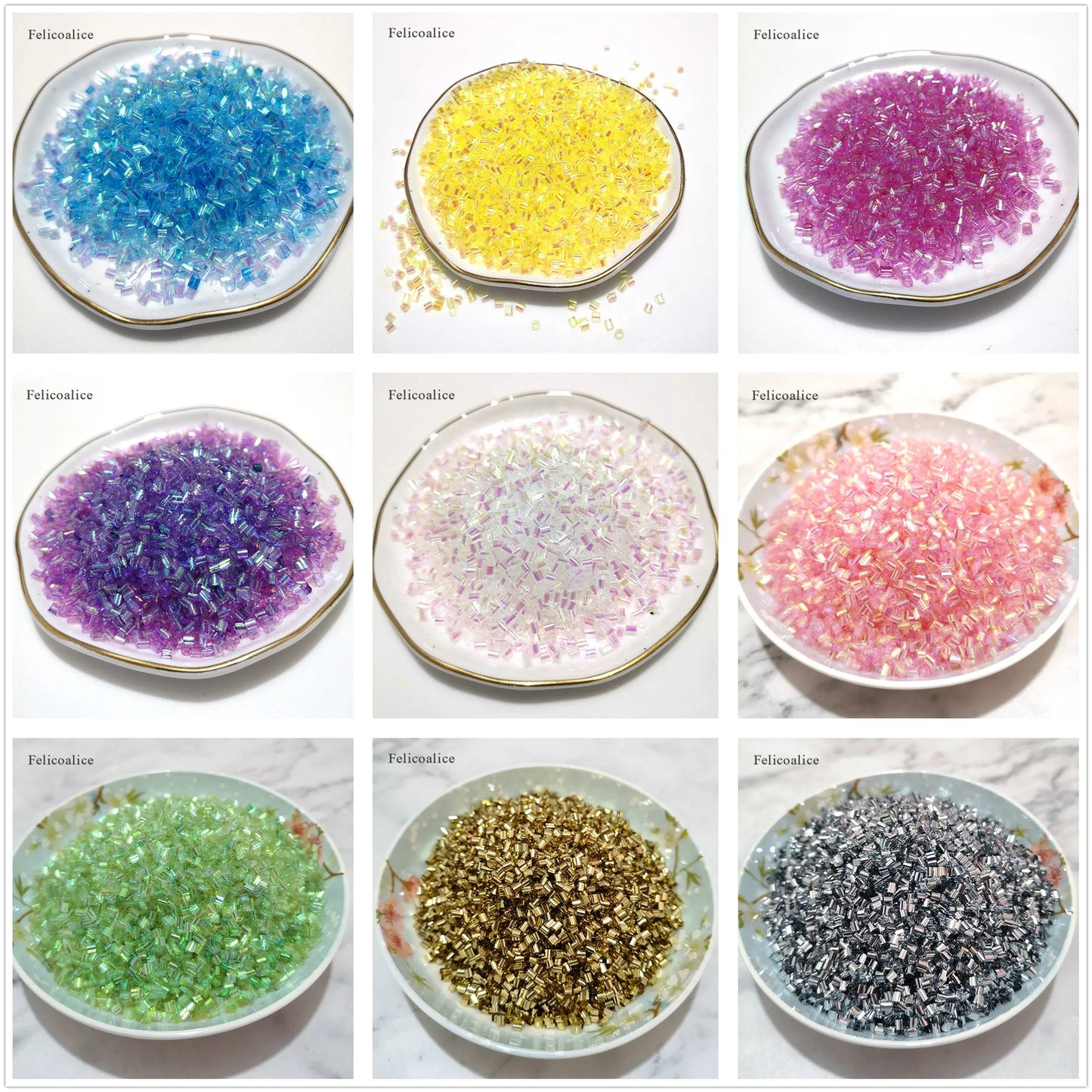 50g Bingsu Slime Additives Iridescent Beads Supplies DIY Sprinkles Kit For Fluffy Clear Crunchy Slime Clay