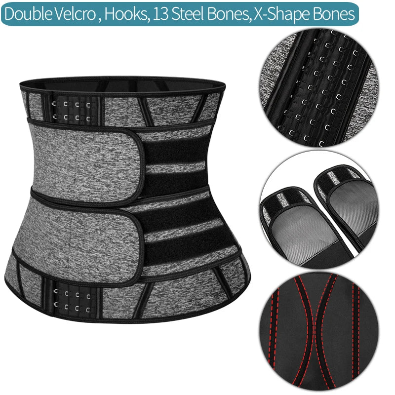 Men Waist Trainer Fitness Slimming Belt Sauna Body Shaper Corset for Abdomen Weight Loss Trimmer Belt Sweat Workout Fat Burner